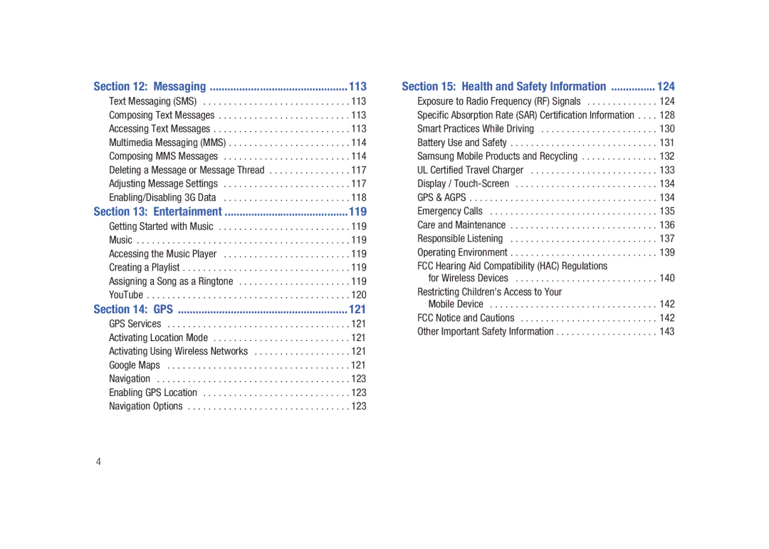 Samsung SCH-M828C user manual 113, 119, 121, 124 