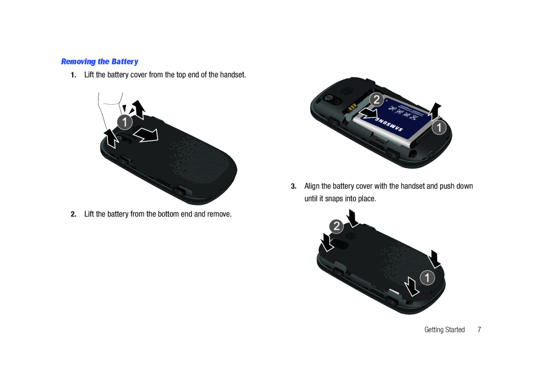 Samsung SCH-U450HAATLS user manual Removing the Battery 