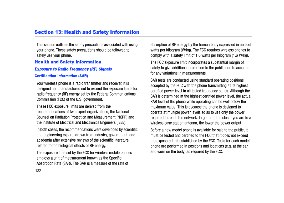 Samsung SCH-U450HAATLS user manual Health and Safety Information, Exposure to Radio Frequency RF Signals 