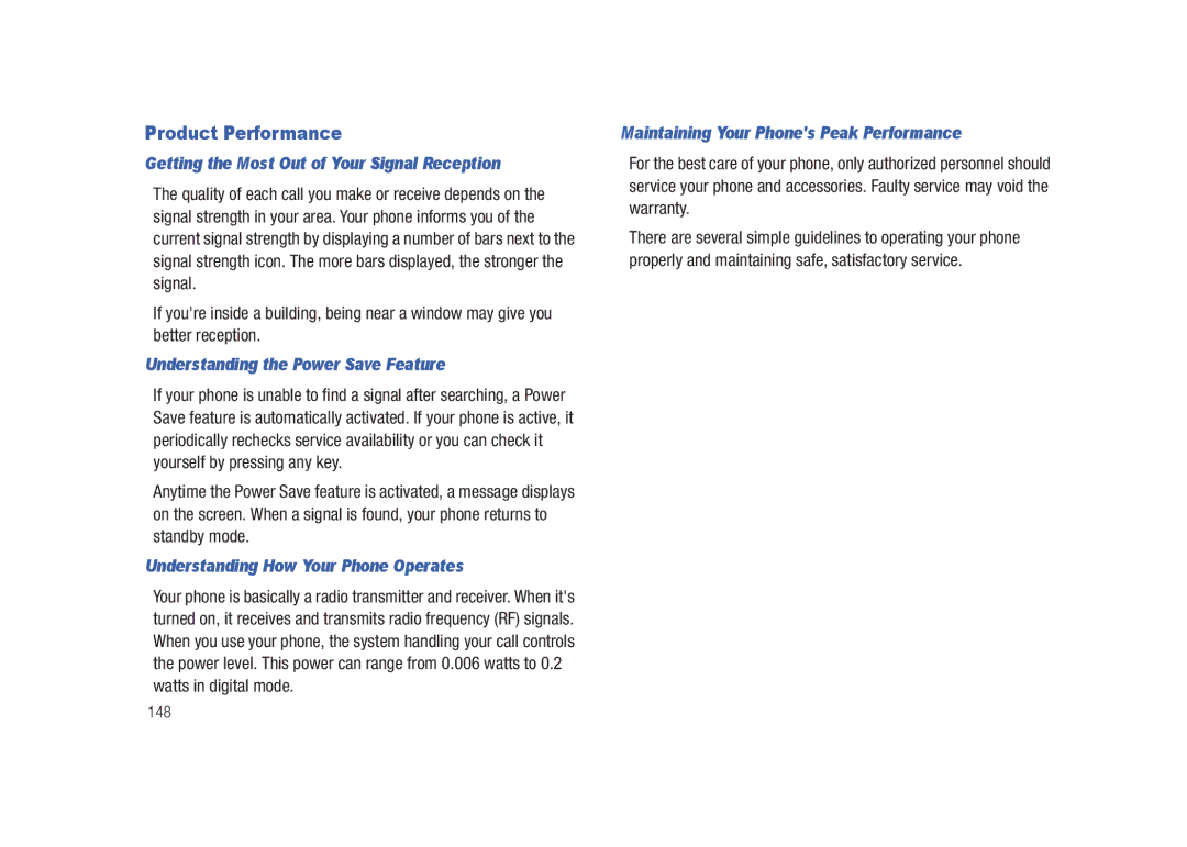 Samsung SCH-U450HAATLS user manual Product Performance, Getting the Most Out of Your Signal Reception 