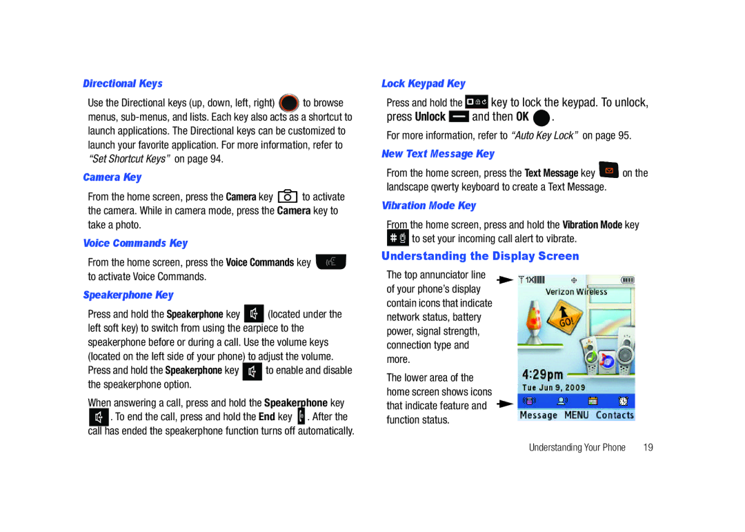 Samsung SCH-U450HAATLS user manual Understanding the Display Screen 