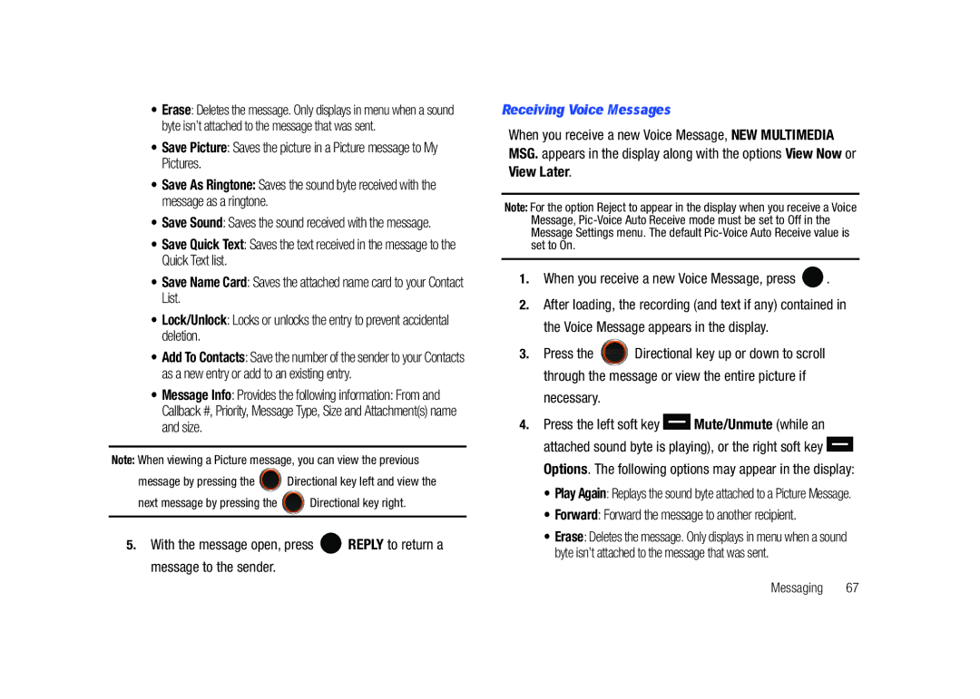 Samsung SCH-U450HAATLS user manual Receiving Voice Messages, View Later, When you receive a new Voice Message, press 