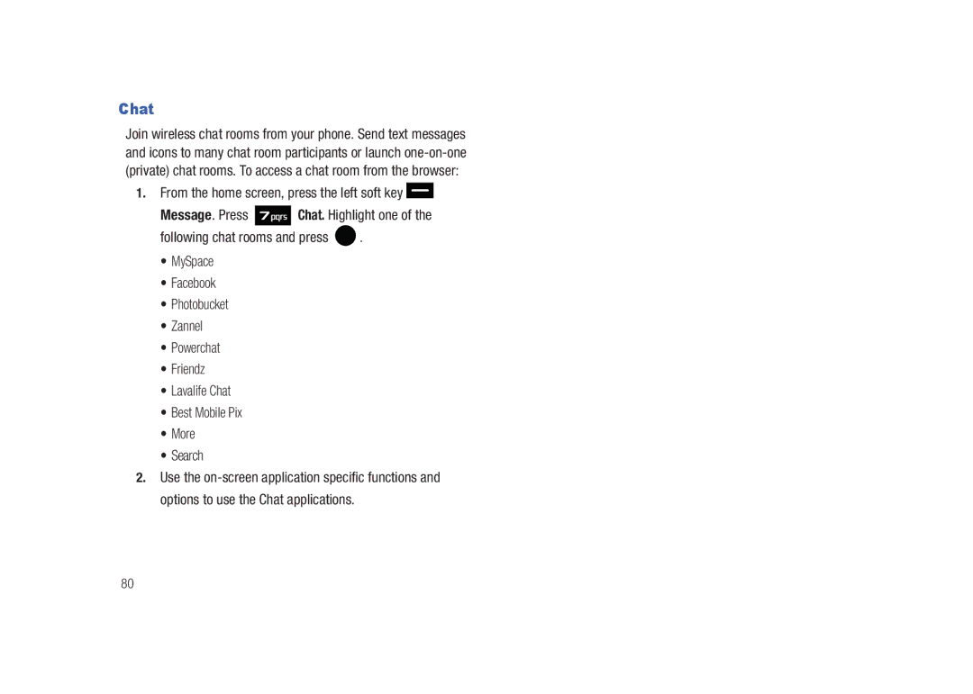 Samsung SCH-U450HAATLS user manual Chat 