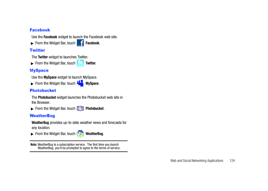 Samsung SCH-U820ZKAVZW, GH68-26940A user manual Facebook, Twitter, MySpace, Photobucket, From For Any 