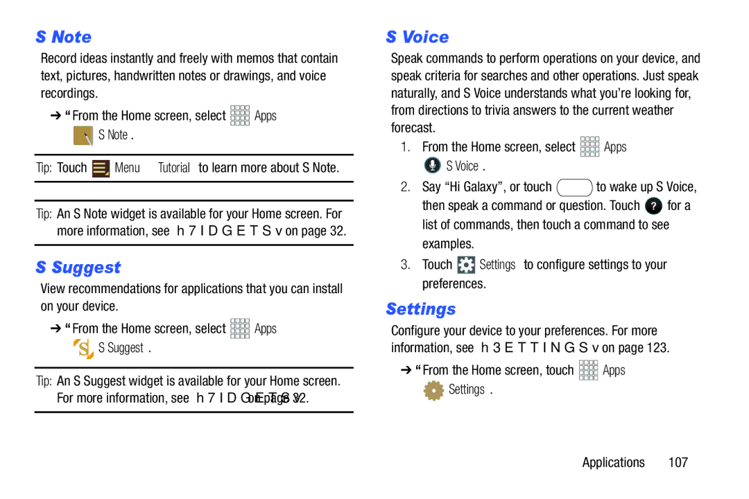 Samsung GH68_37970A, SCHI925EAAVZW, SCH-I925EAAVZW user manual Suggest, Voice, Settings 