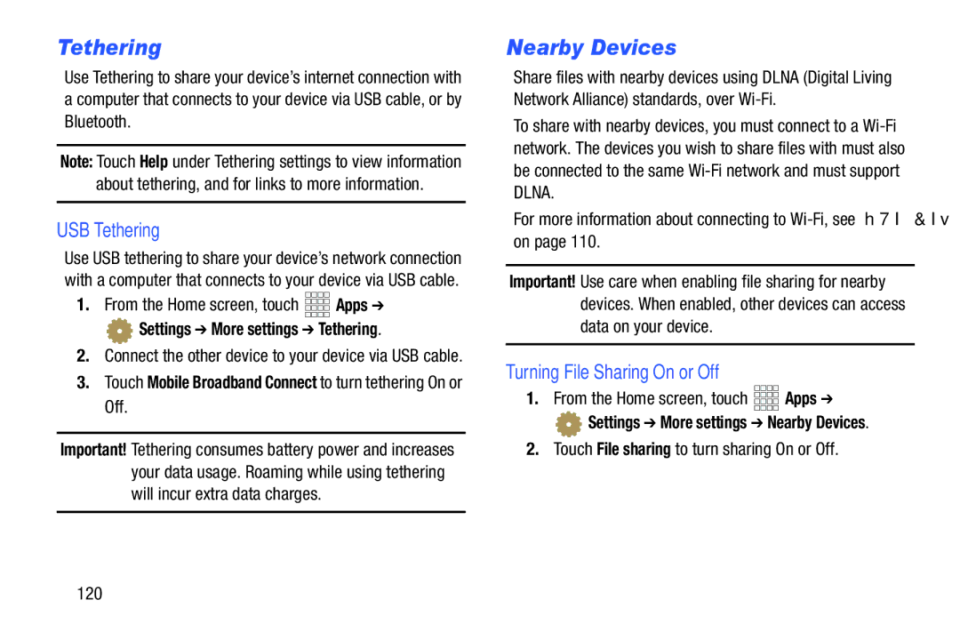 Samsung SCHI925EAAVZW, SCH-I925EAAVZW, GH68_37970A Nearby Devices, USB Tethering, Turning File Sharing On or Off 