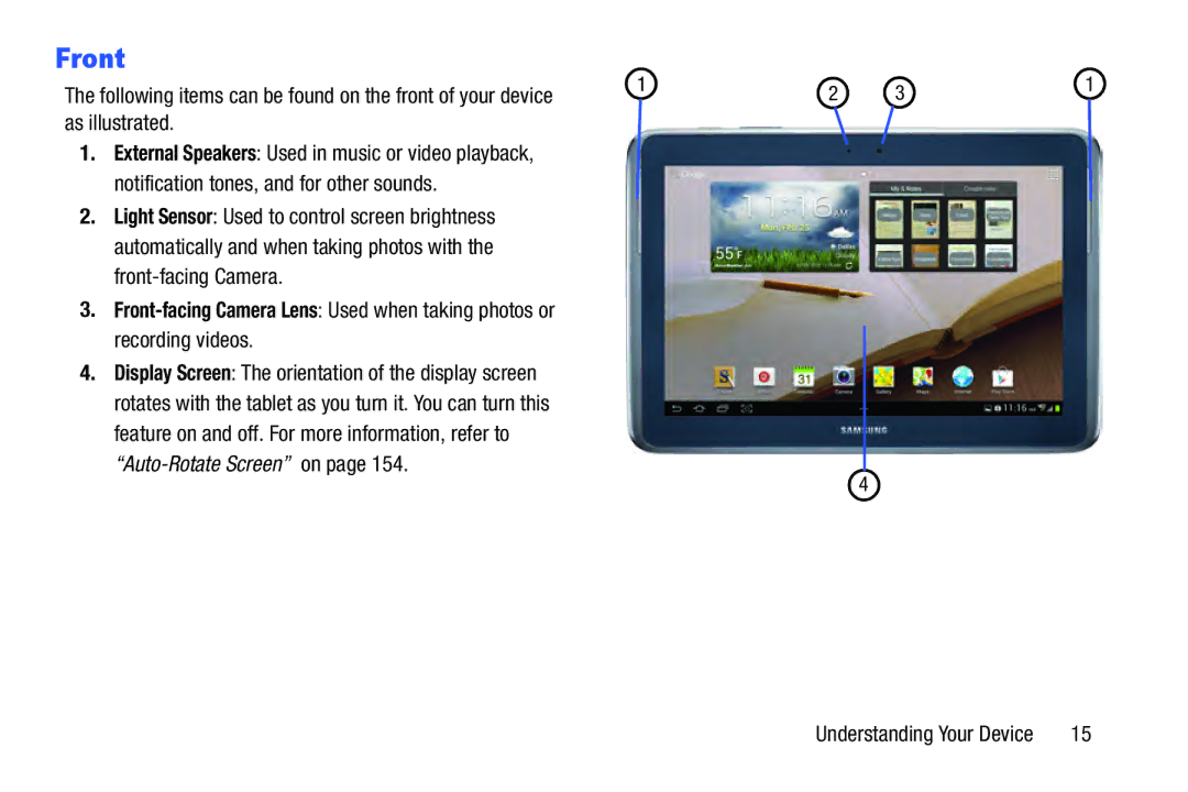 Samsung SCHI925EAAVZW, SCH-I925EAAVZW, GH68_37970A user manual Front, As illustrated 