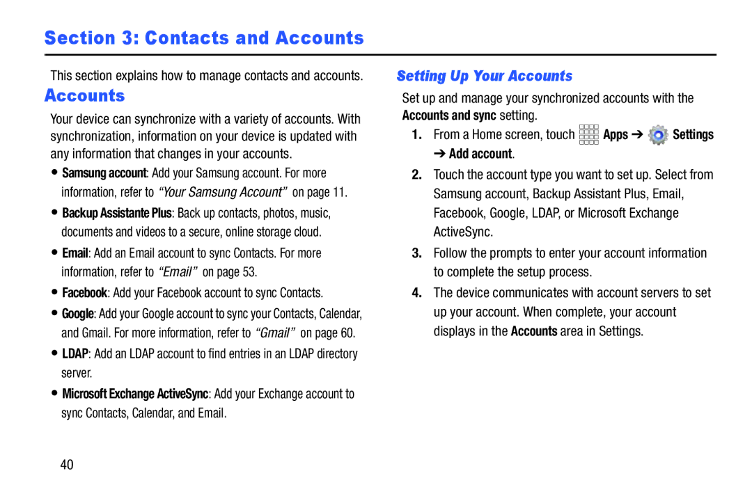 Samsung SCH-I925EAAVZW, SCHI925EAAVZW, GH68_37970A user manual Setting Up Your Accounts, Add account 