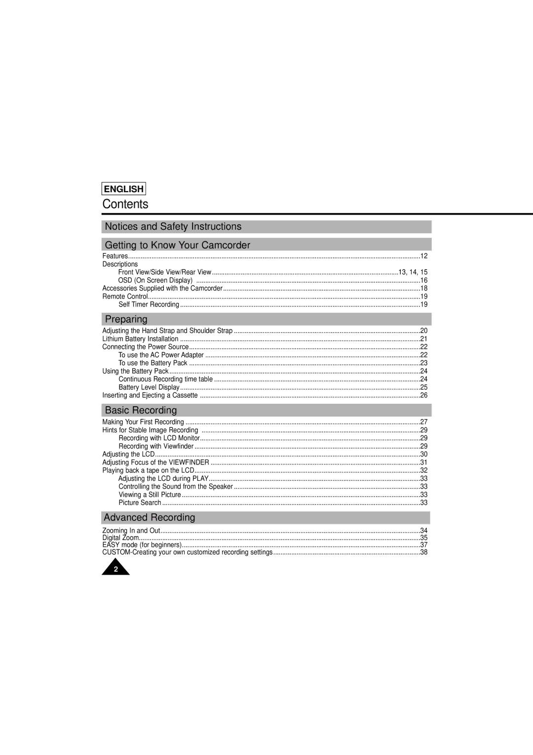 Samsung SCL610 manual Contents 