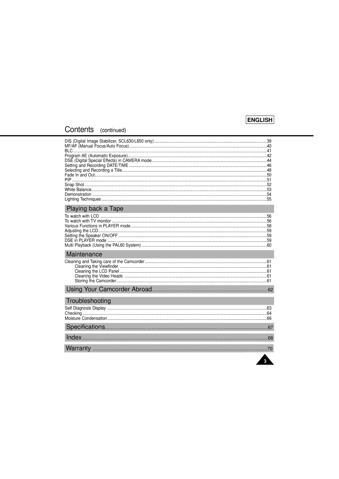 Samsung SCL610 manual Playing back a Tape 