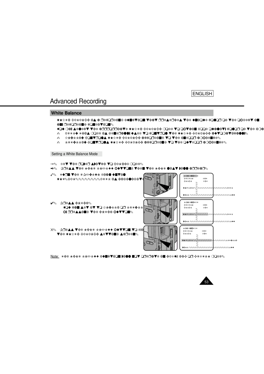 Samsung SCL610 manual Setting a White Balance Mode 