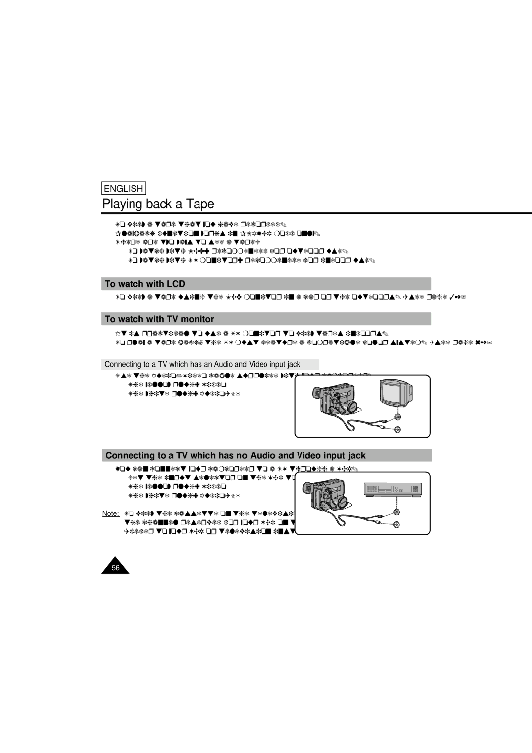 Samsung SCL610 manual Playing back a Tape, To watch with LCD, To watch with TV monitor 