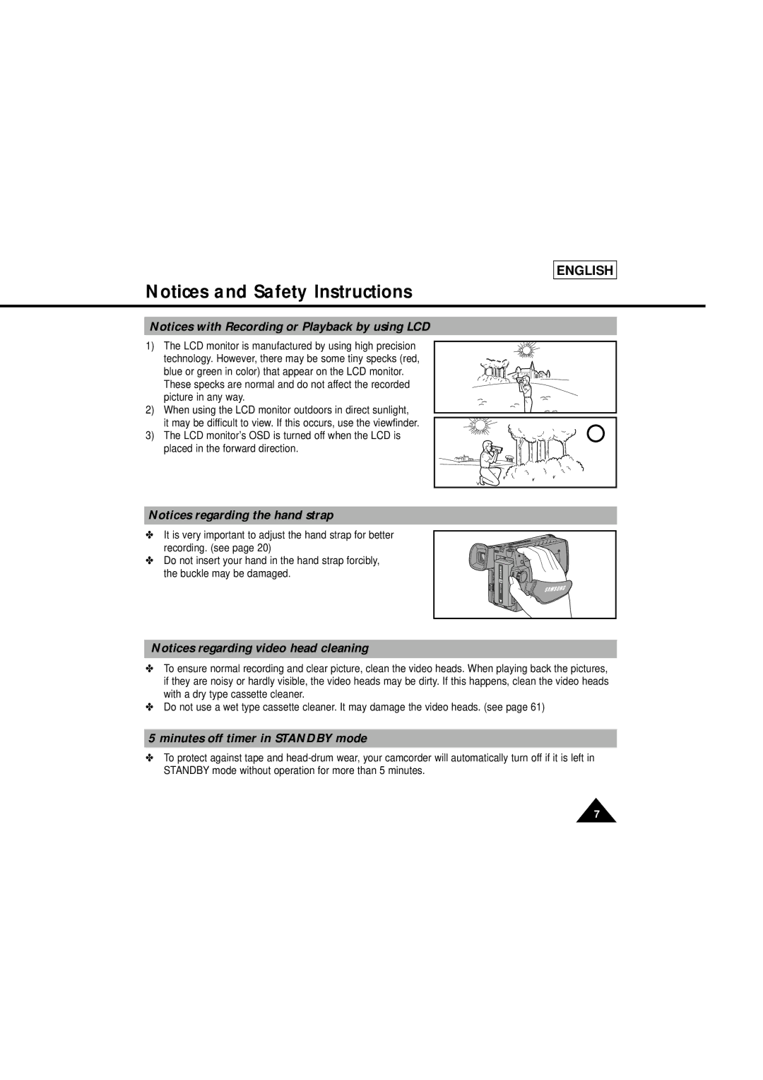 Samsung SCL610 manual Minutes off timer in Standby mode 