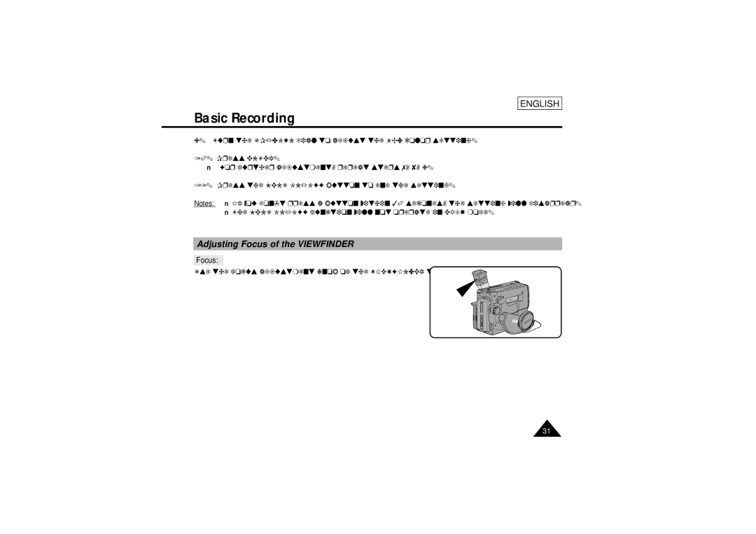 Samsung SCL700, SCL750, SCL770, SCL710 manual Adjusting Focus of the Viewfinder 