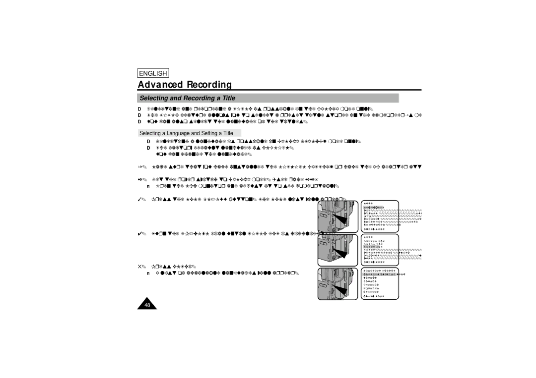 Samsung SCL750, SCL770, SCL710, SCL700 manual Selecting and Recording a Title, Selecting a Language and Setting a Title 