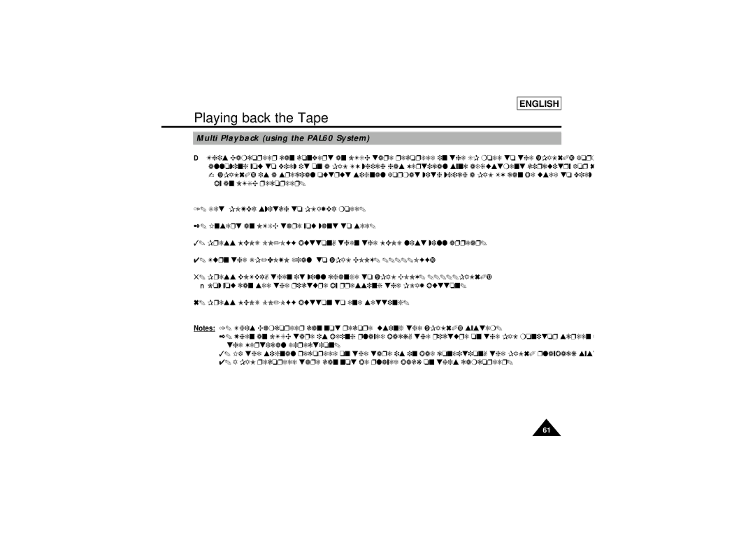 Samsung SCL770, SCL750, SCL710, SCL700 manual Playing back the Tape 