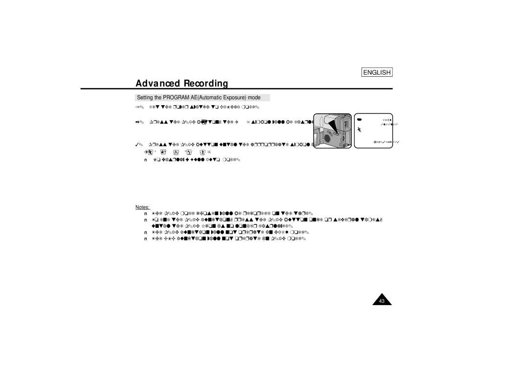 Samsung SCL810 manual Setting the Program AEAutomatic Exposure mode 