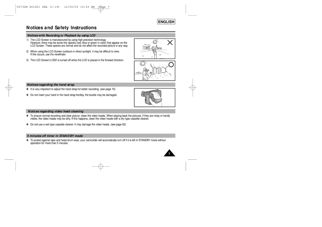 Samsung SCL901, SCL907, SCL906 manual Minutes off timer in Standby mode 