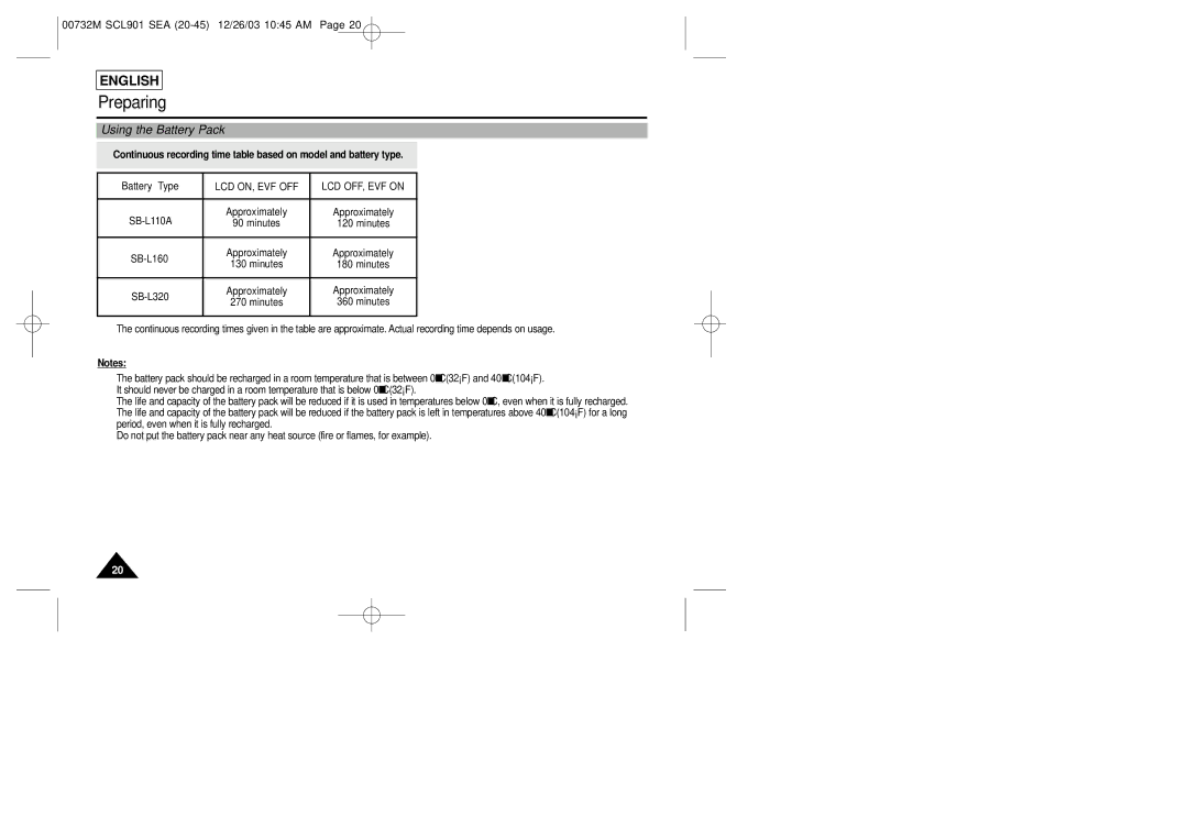 Samsung SCL907, SCL906, SCL901 manual Using the Battery Pack, LCD ON, EVF OFF LCD OFF, EVF on 