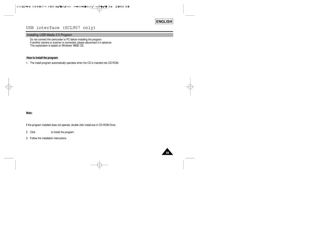 Samsung SCL907, SCL906, SCL901 manual Installing USB Media 2.0 Program, How to install the program 