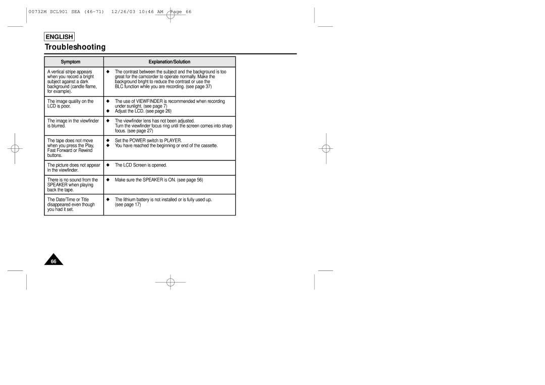 Samsung SCL906, SCL907, SCL901 manual Focus. see 