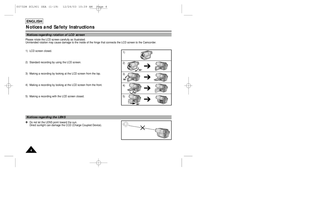 Samsung SCL901, SCL907, SCL906 manual English 