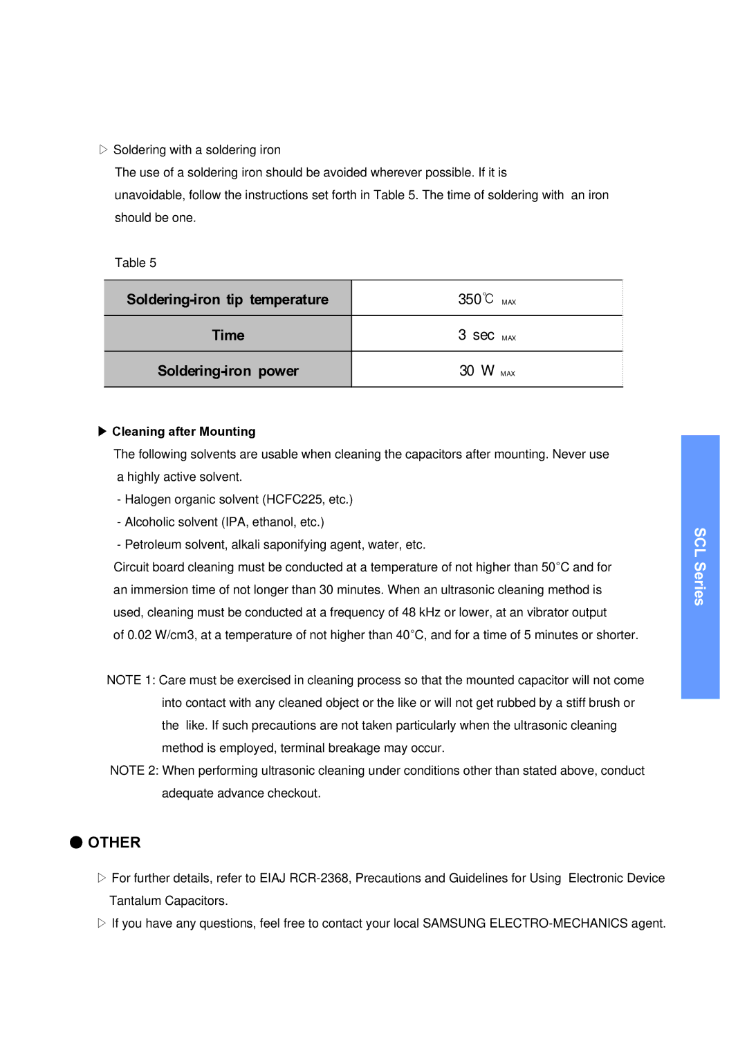 Samsung SCLSeries manual Other, Cleaning after Mounting 