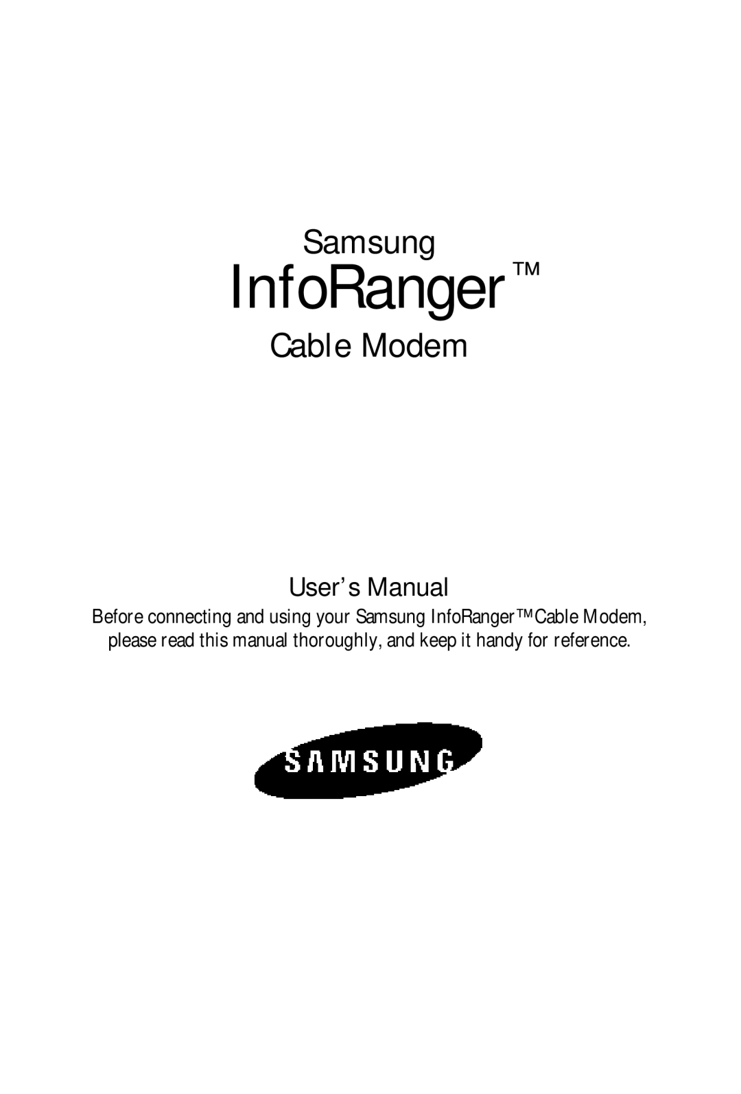 Samsung SCM-100R user manual InfoRanger 