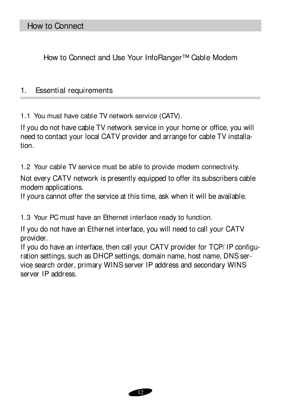 Samsung SCM-100R user manual How to Connect, You must have cable TV network service Catv 