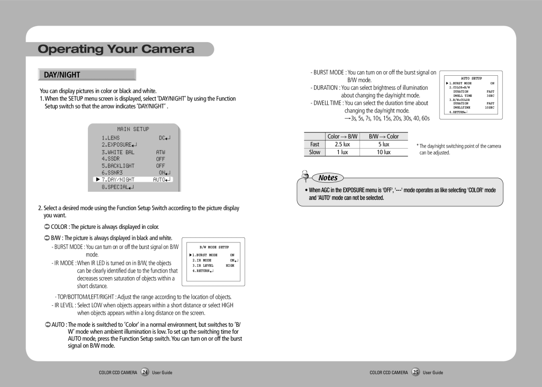 Samsung SCO-2080RP manual Day/Night, You can display pictures in color or black and white, Special, →Color 