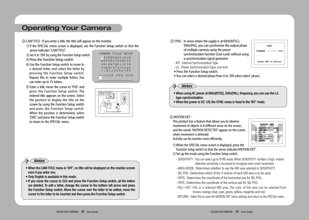 Samsung SCO-2080RP manual Pressing the Function Setup switch, Can enter up to 15 letters 