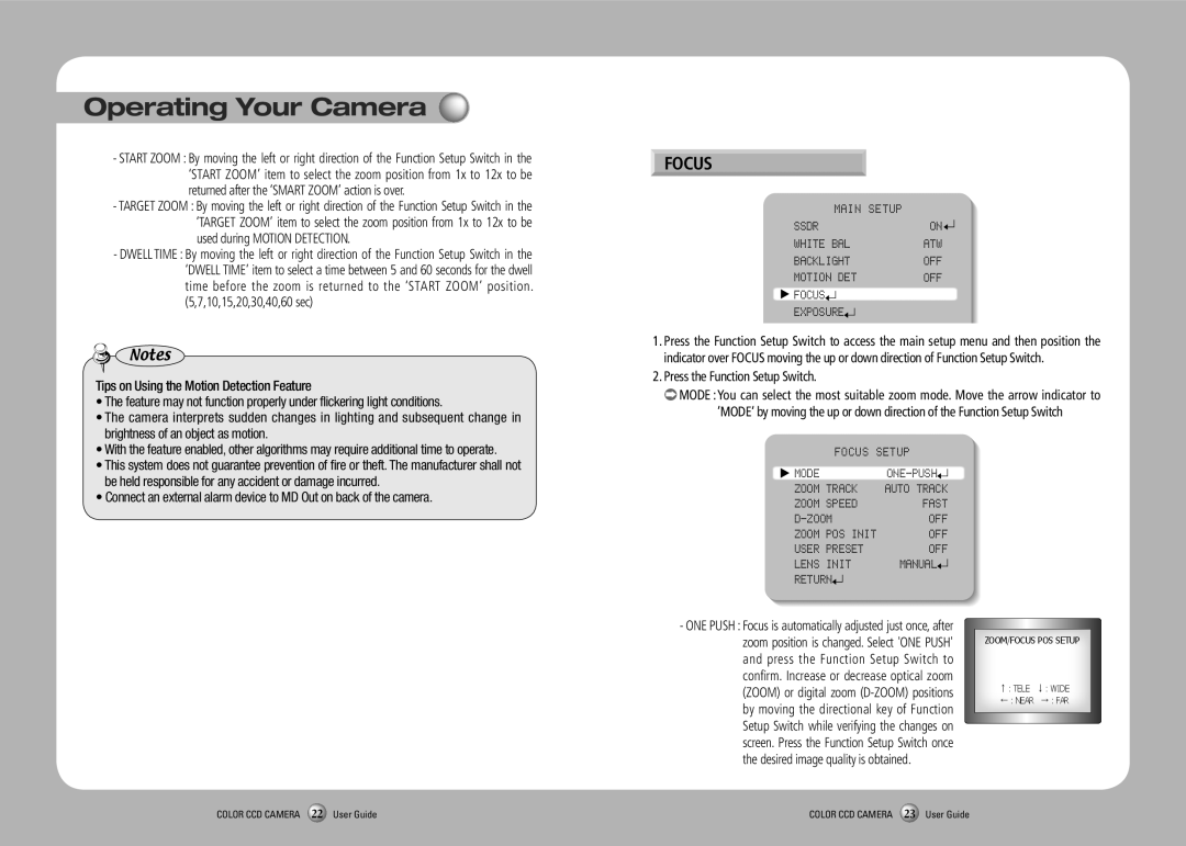 Samsung SCO-2120R manual Focus 