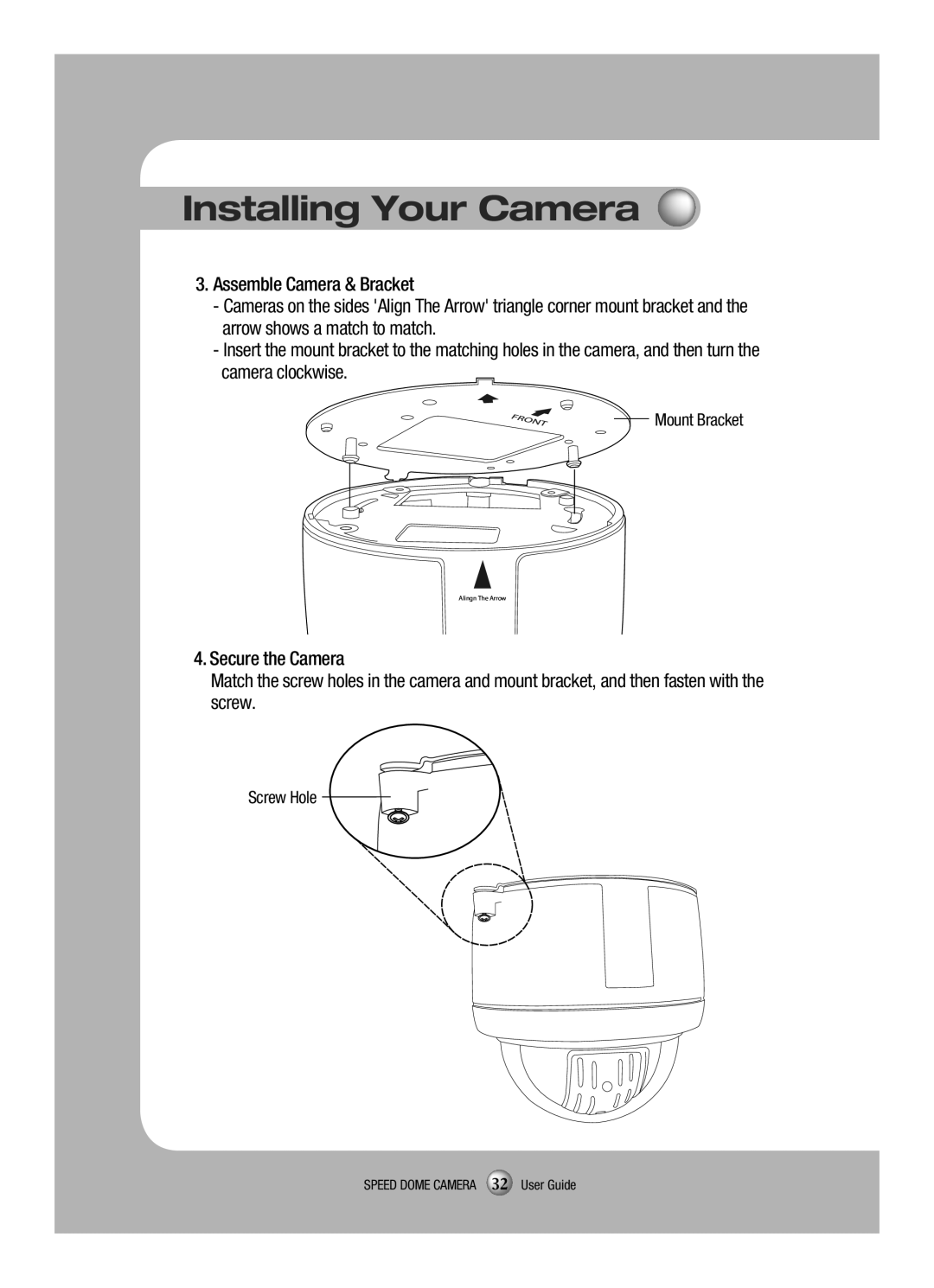 Samsung SCP-3120VH manual Mount Bracket 