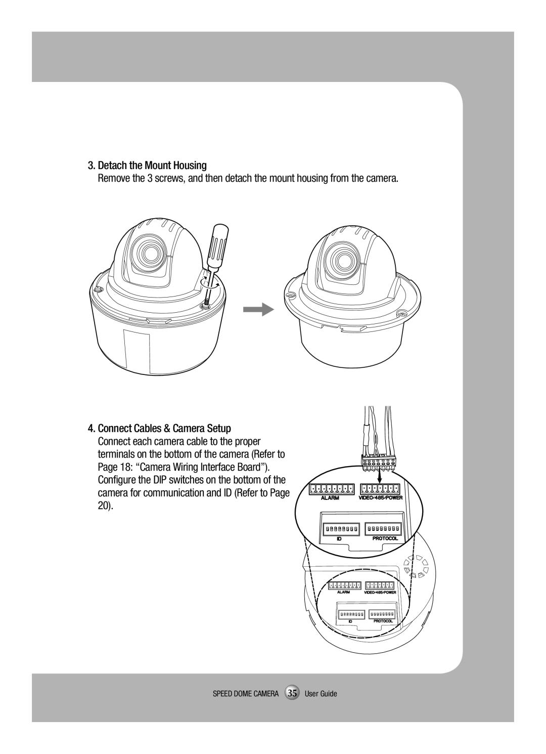 Samsung SCP-3120VH manual Speed Dome Camera 35 User Guide 