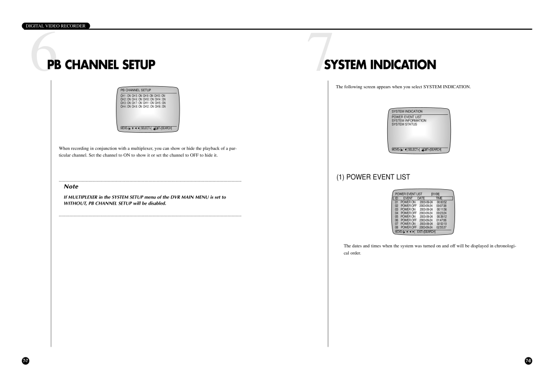 Samsung SCR-3000P user manual 6PB Channel Setup 