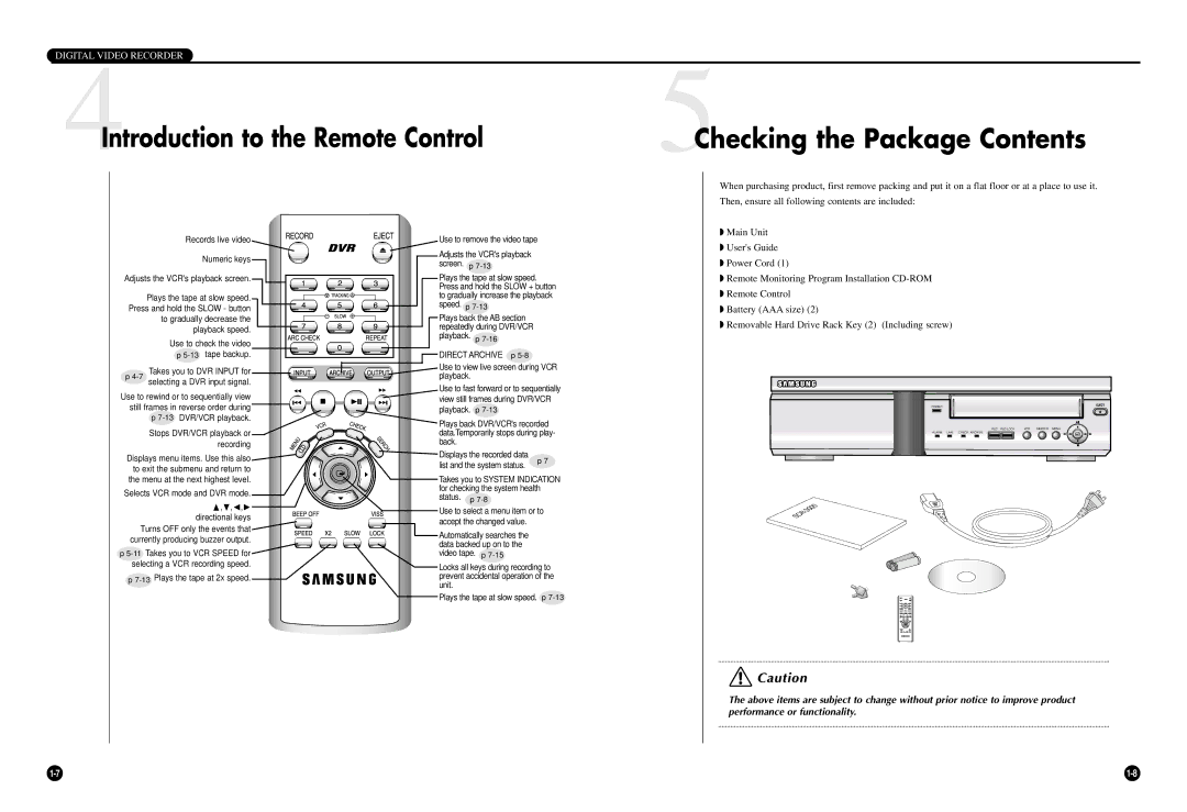 Samsung SCR-3000P user manual Checking the Package Contents 