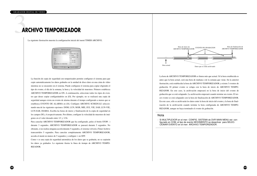 Samsung SCR-3000P manual 3ARCHIVO Temporizador, Rizador 