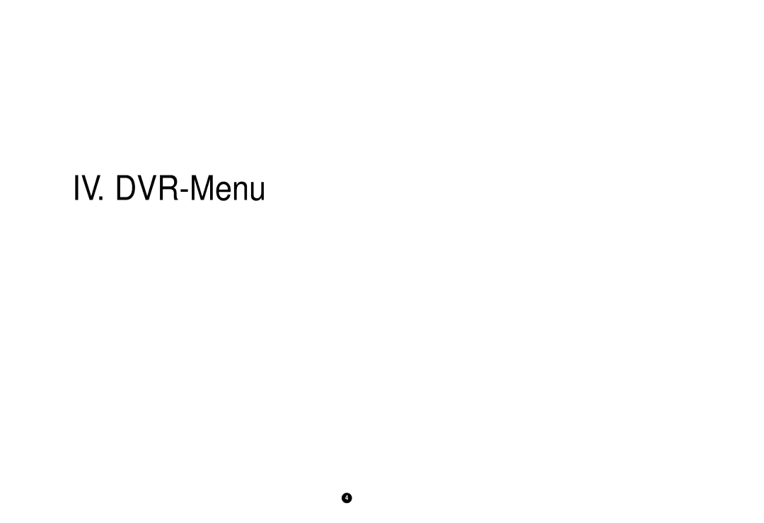 Samsung SCR-3000P manual IV. DVR-Menu 