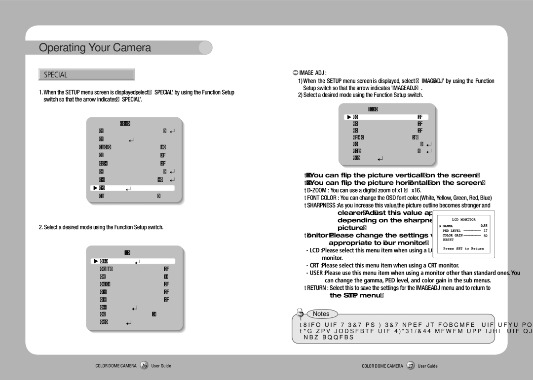 Samsung SCV-2080R manual Special 