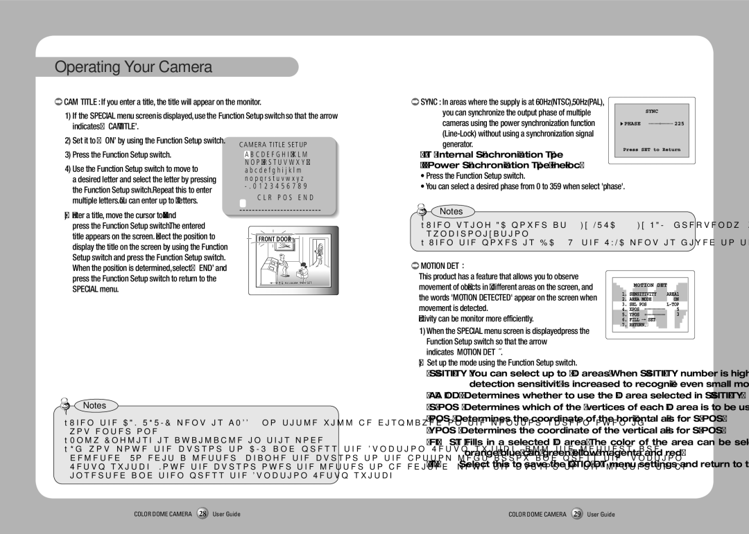 Samsung SCV-2080R manual Activity can be monitor more efficiently, Set up the mode using the Function Setup switch 