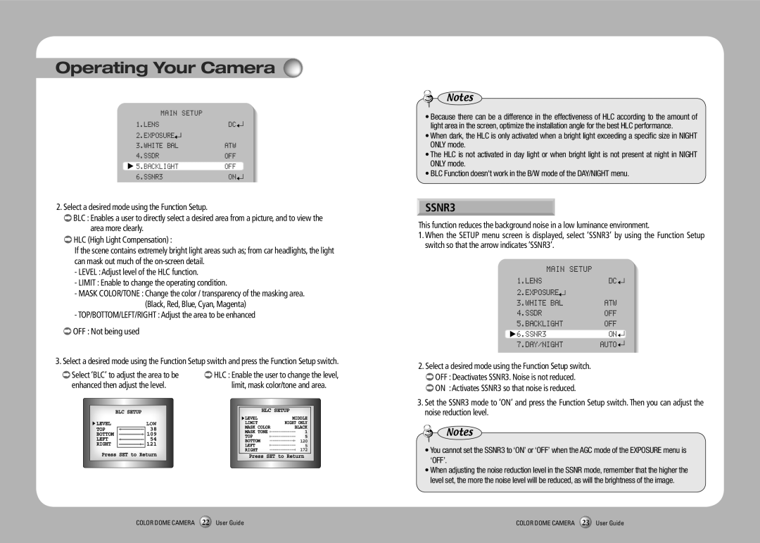 Samsung SCV-2080R manual SSNR3, Operating Your Camera 