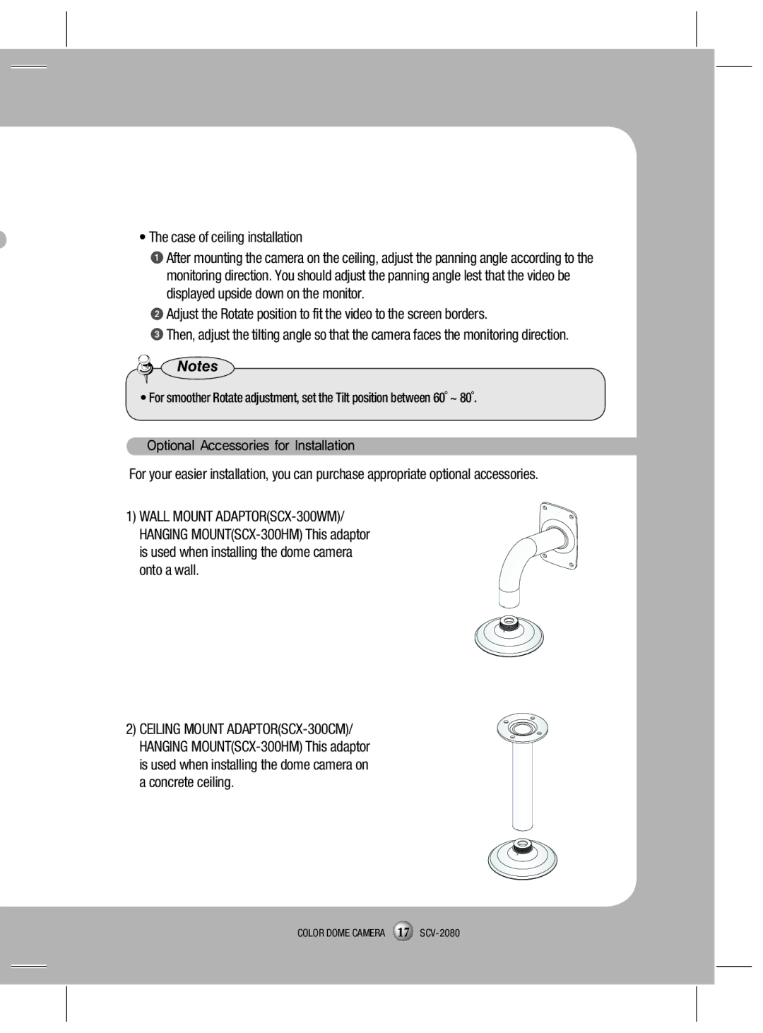 Samsung SCV-2080N, SCV-2080X, SCV-2080P user manual 0QUJPOBMDDFTTPSJFTGPS*OTUBMMBUJPO 