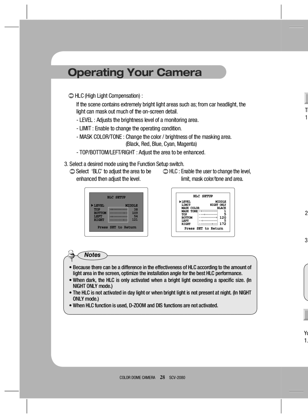 Samsung SCV-2080X, SCV-2080N, SCV-2080P user manual Enhanced then adjust the level 