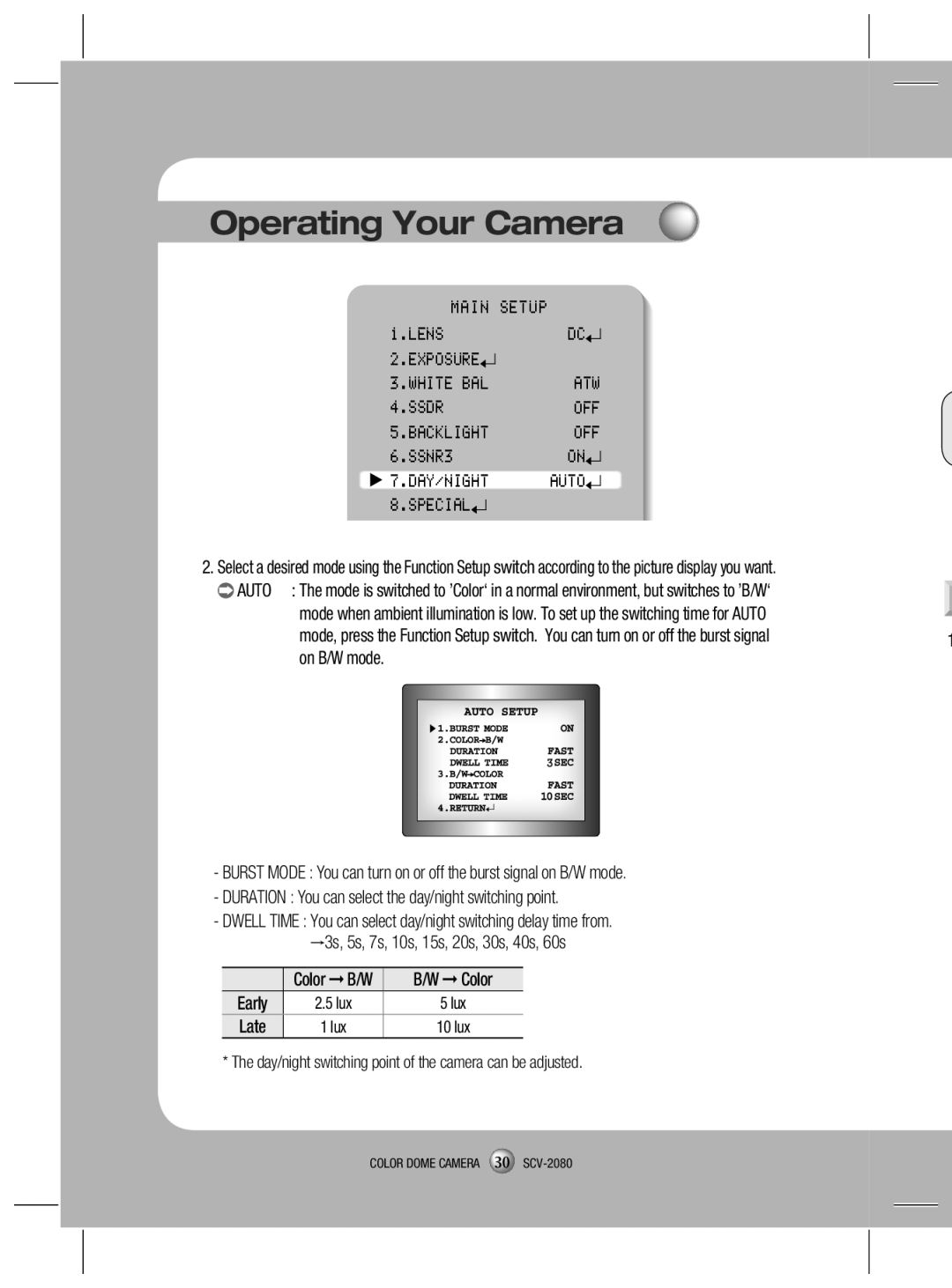 Samsung SCV-2080P, SCV-2080X, SCV-2080N user manual Operating Your Camera, Exposure 