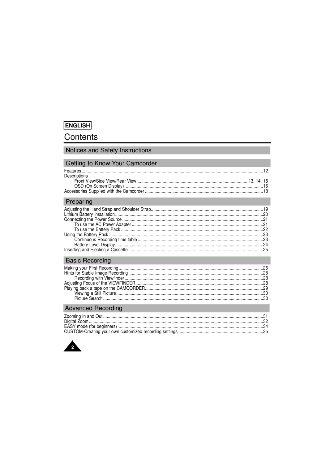 Samsung SCW61/W62 manual Contents 