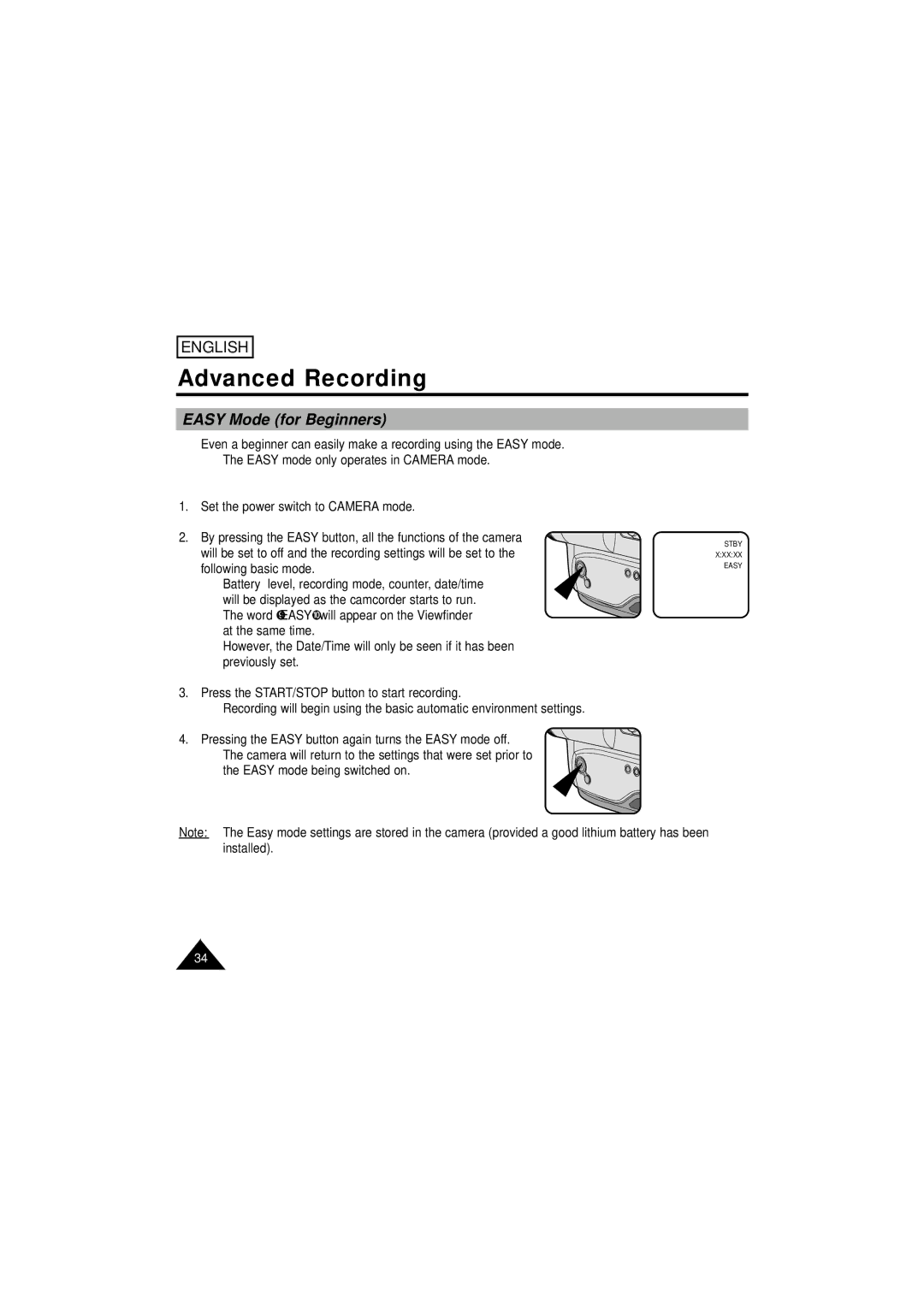 Samsung SCW61/W62 manual Easy Mode for Beginners, Following basic mode 