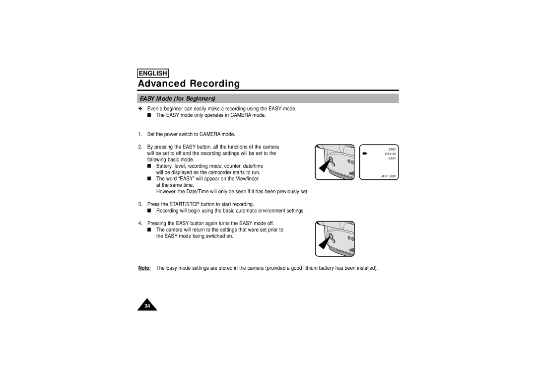 Samsung SCW71/W73 manual Easy Mode for Beginners 