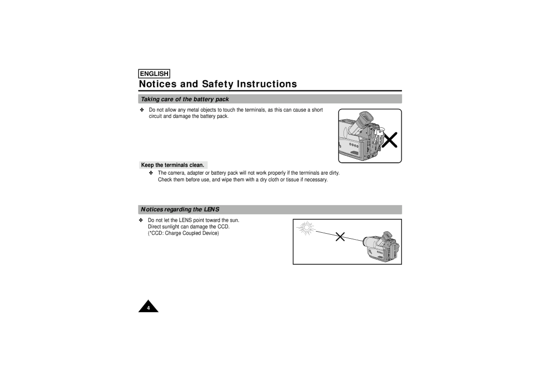 Samsung SCW71/W73 manual Taking care of the battery pack, Keep the terminals clean 