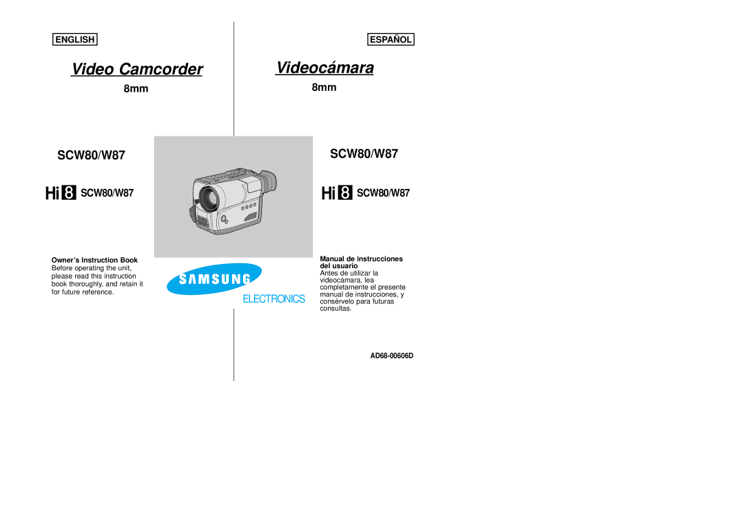 Samsung SCW80/W87 manual Manual de instrucciones del usuario, AD68-00606D 