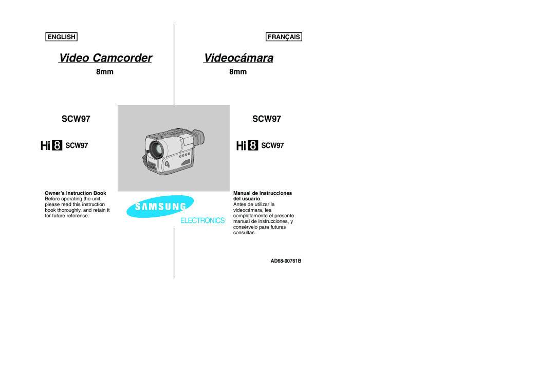 Samsung SCW97 manual Owner’s Instruction Book Manual de instrucciones, Del usuario 